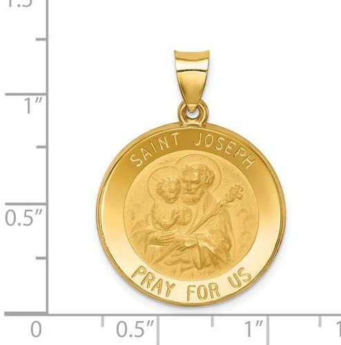 14k Yellow Gold St. Joseph Medal Pendant (25X22MM)