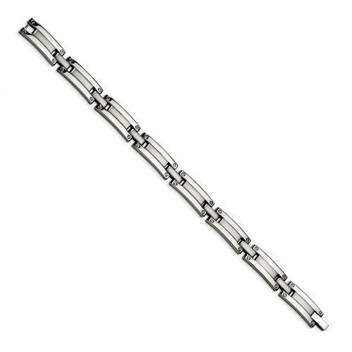 Men's Brushed and Polished Stainless Steel 8mm Bracelet, 8.5"