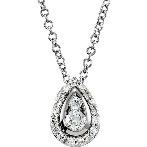 14k White Gold .25 Cttw. Diamond Necklace, 18"