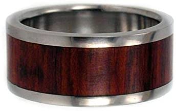 Snakewood Inlay 8mm Comfort Fit Titanium Wedding Band, Size 9.75