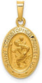 14k Yellow Gold St. Christopher Medal Pendant (17X11MM)