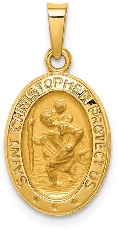 14k Yellow Gold St. Christopher Medal Pendant (17X11MM)