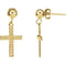 14k Yellow Gold Cross Dangle Earring