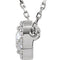 Diamond Halo Necklace, Rhodium-Plated 14k White Gold, 16" (0.2 Ctw, Color G-H Color, I1 Clarity))