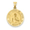 14k Yellow Gold Sacred Heart Of Jesus Medal Round Pendant (26X19MM)