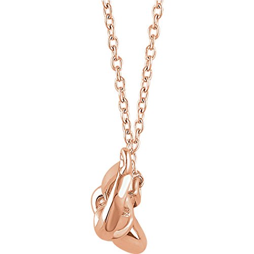 Slim-Profile Bow Necklace in 14k Rose Gold, 18"