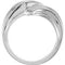 Vintage Style Bypass Ring, 8mm Rhodium-Plated 14k White Gold, Size 6