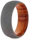 Sandblasted Titanium 8mm Comfort-Fit Tulipwood Sleeve Wedding Band, Size 8.75