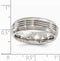 Gray Bands Collection Titanium Grooved Texture 7mm Wedding Band, Size 7.5