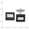 Stainless Steel, Black Carbon Fiber Square Cuff Links