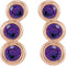 Amethyst Three-Stone Ear Climbers, 14k Rose Gold