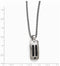 Edward Mirell Titanium Black Cable and Black Diamond with Sterling Silver Bezel Pendant Necklace, 20" (.06Ct)