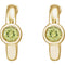 Peridot J-Hoop Earrings,14k Yellow Gold