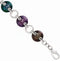 Black Ti, Sterling Silver Anodized Multi-Color 21mm Link Bracelet, 8"