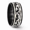 Edward Mirell Black Titanium and Sterling Silver Thorn 10mm Wedding Band