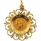 Rhodium Plated 14k Yellow Gold Round Hollow St. Luke Medal (18.5MM)