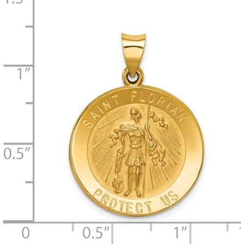 14k Yellow Gold St. Florian Medal Pendant (25X22MM)