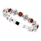 Genuine Mozambique Garnet Beaded Ring , Rhodium-Plated Sterling Silver, Size 7.25