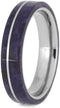 The Men's Jewelry Store (Unisex Jewelry) Purple Box Elder Burl Wood 4.5mm Titanium Comfort-Fit Wedding Band, Size 15.5