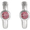 Pink Tourmaline J-Hoop Earrings, Rhodium-Plated 14k White Gold