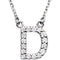 Diamond Initial 'D' Rhodium Plate 14K White Gold (1/6 Cttw, GH Color, l1 Clarity), 16.25"