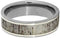 Deer Antler, 14k White Gold 7mm Titanium Comfort-Fit Ring, Size 11