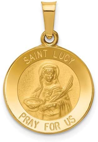 14k Yellow Gold St. Lucy Medal Pendant (17X15MM)