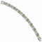 Men's Brushed and Polished Stainless Steel Yellow Gold IP CZ Link Bracelet, 8.75"