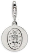 Rhodium-Plated Sterling Silver Miraculous Medal Charm (28X15MM)