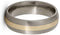 Satin Brushed Titanium, 14k Yellow Gold Inlay 5mm Comfort-Fit Dome Wedding Band, Size 14