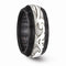 Edward Mirell Black Titanium and Sterling Silver Inlay Scroll 10mm Wedding Band