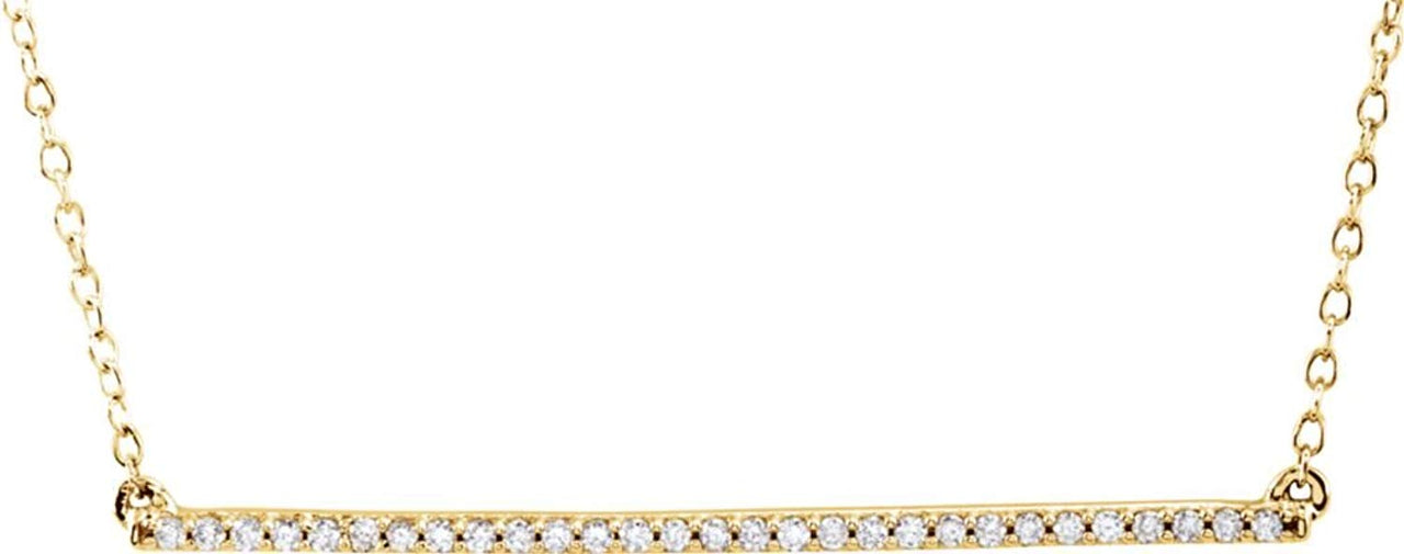 Diamond Bar Necklace in 14k Yellow Gold, 18" (1/3 Cttw )