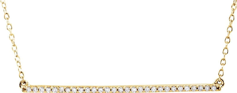 Diamond Bar Necklace in 14k Yellow Gold, 18" (1/3 Cttw )