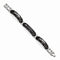 Men's Midnight Cable Collection Black Titanium 12mm Cable Black Spinel Sterling Silver Bezel Bracelet, 8"