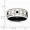 Edward Mirell Black Titanium and Sterling Silver Black Spinel 10mm Wedding Band