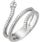 Diamond Snake Ring, Sterling Silver (1/3 Ctw, Color GH, Clarity I1), Size 6.25