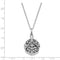 Antiqued Circle 'Remembrance' Ash Holder Pendant Necklace, Rhodium-Plated Sterling Silver, 18" (21x30MM)