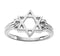 Star of David Silhouette 12mm Semi-Polished 14k White Gold Ring, Size 7