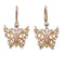 Granulated Bead Butterfly Earrings, Sterling Silver, 12k Green and Rose Gold Black Hills Gold Motif