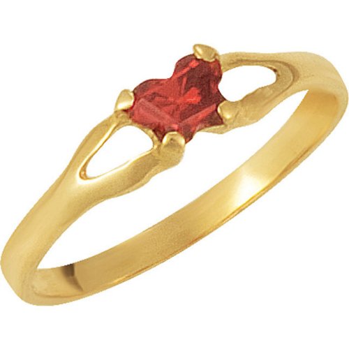 14k Yellow Gold April CZ Birthstone Ring, Size 3