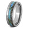 Turquoise, Dinosaur Bone, Gibeon Meteorite 7mm Titanium Comfort-Fit Wedding Band