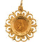 Rhodium Plated 14k Yellow Gold St. Peregrine Medal (18.5MM)