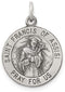 Sterling Silver Antiqued Saint Francis of Assisi Medal (20X16 MM)