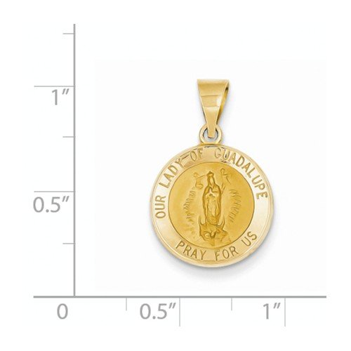 14k Yellow Gold Our Lady Of Guadalupe Medal Pendant (17X15MM)