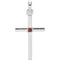 Mozambique Garnet Inset Cross Rhodium-Plated 14k White Pendant (22.65x11.4MM)