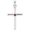 Platinum Mozambique Garnet Inset Cross Pendant (22.65x11.4MM)