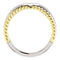 Negative Space Rope Trim and Curved 'V' Ring, Rhodium-Plated 14k White and Yellow Gold, Size 4.25