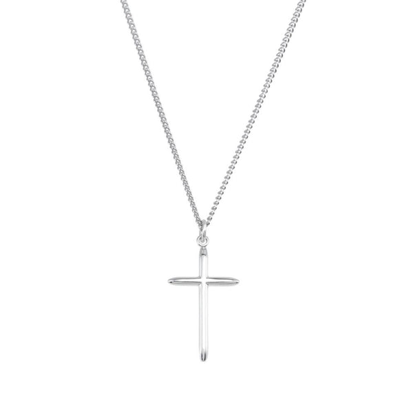 Suffering Cross Sterling Silver Necklace, 18"
