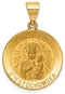 14k Yellow Gold Matka Boska Czestochowska Reversible Medal Pendant (21X19MM)