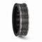 Edward Mirell Black Titanium Grooved Concave 7mm Wedding Band